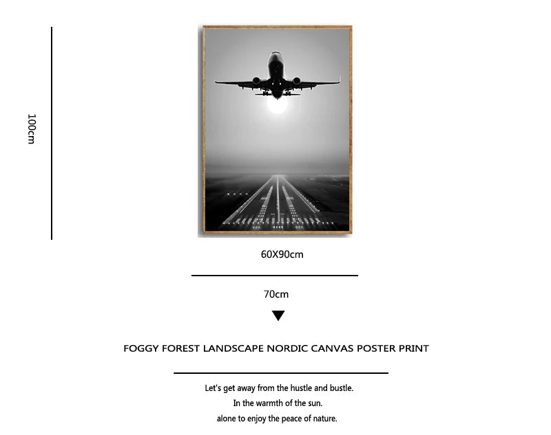 Plane Take Off Paintings Wall Art HD Prints