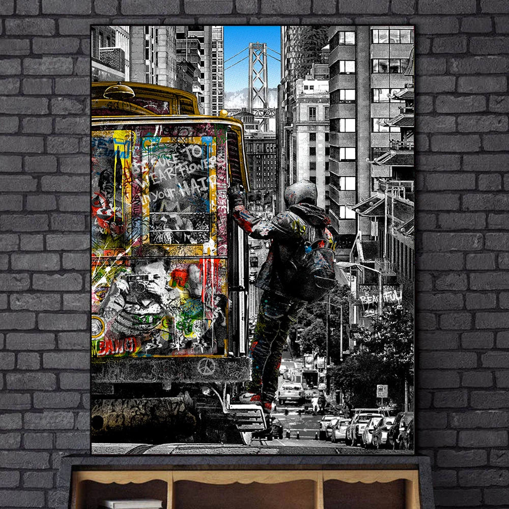 Modern Graffiti Wall Art Canvas Paintings