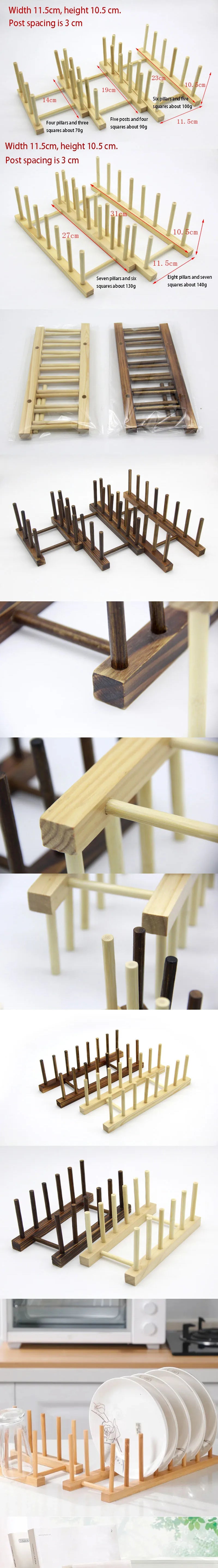 Wooden Shelf Kitchen Dishwashing Cover Multifunctional Drainage
