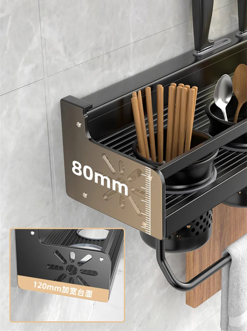 Kitchen Organizer Shelf Wall-mounted Spice Storage
