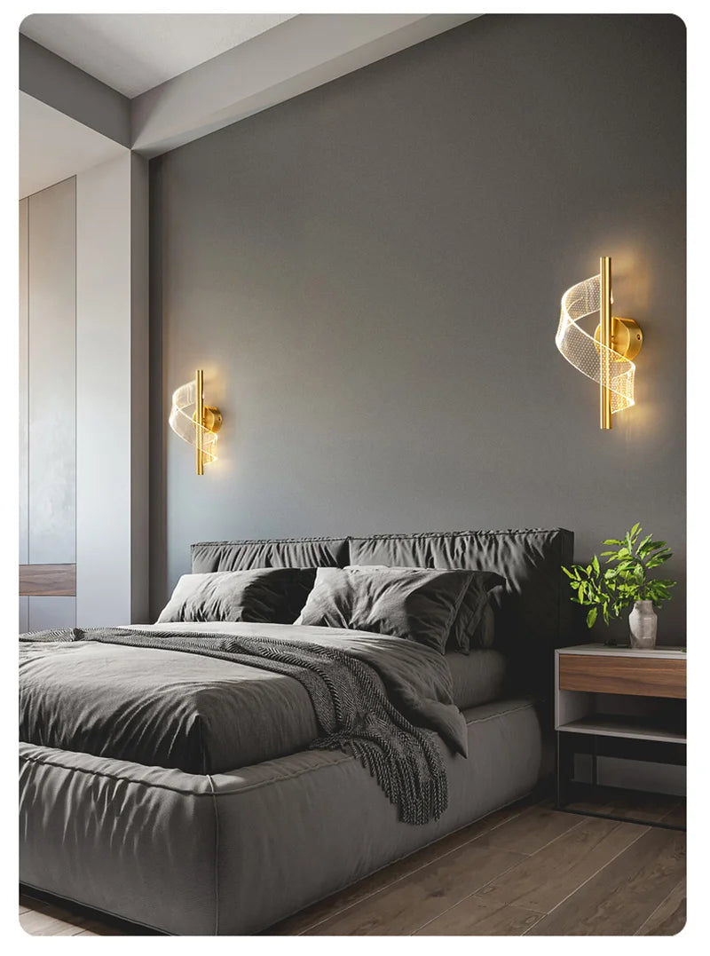Nordic LED Wall Lamp Indoor Lighting For Bedroom Bedside Parlor