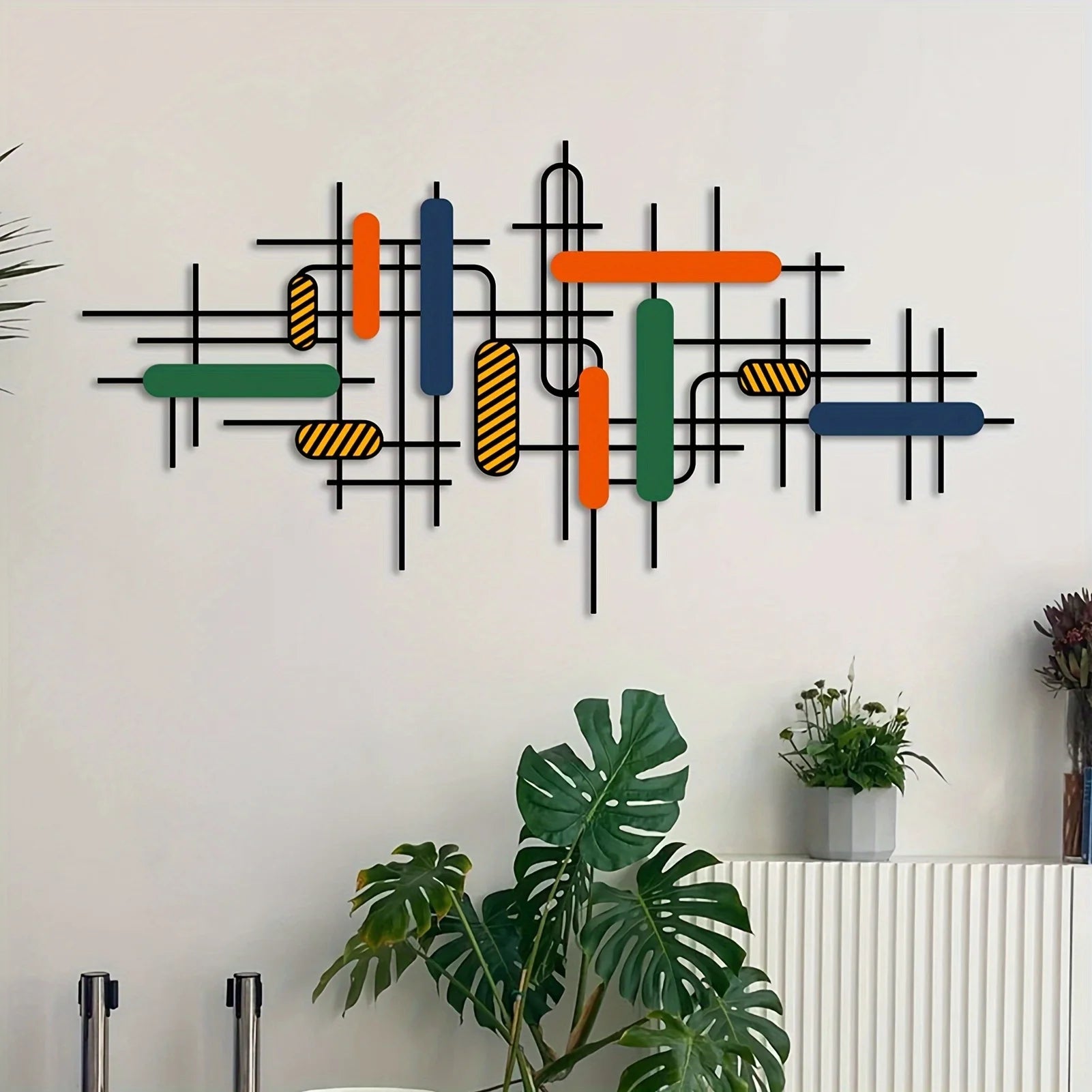 A Modern Luxury Style Colorful Metal Wall Art Piece