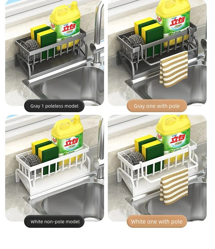 Kitchen Spice Storage Shelf with Drainage Rack