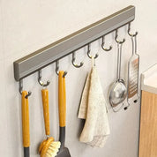 Kitchen Storage Rack Aluminum Alloy Hook Rack Wall Mounted Kitchen