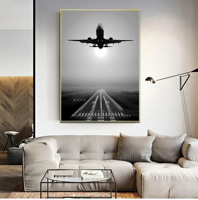 Plane Take Off Paintings Wall Art HD Prints