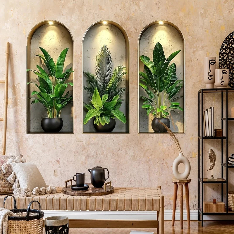 3D Watercolor Plant Wall Art Stickers