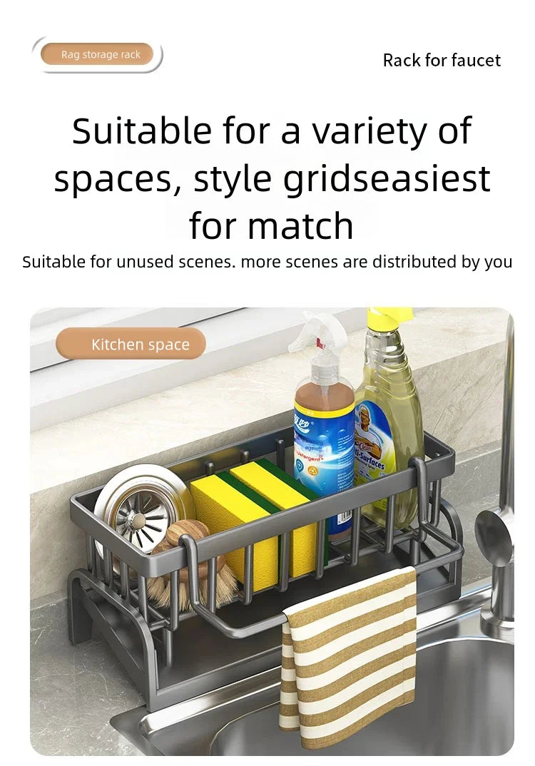 Kitchen Spice Storage Shelf with Drainage Rack