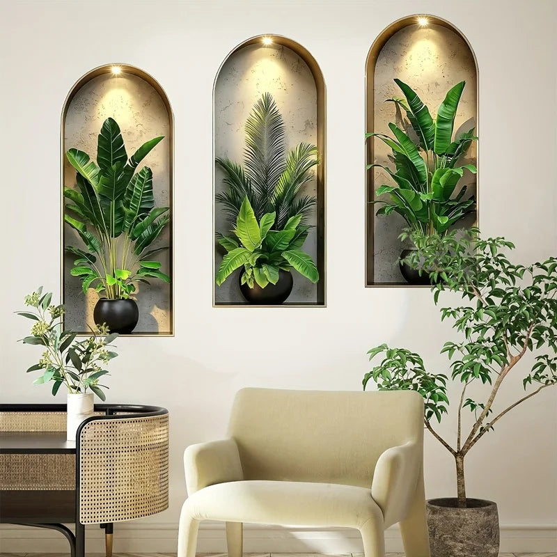 3D Watercolor Plant Wall Art Stickers