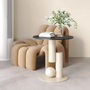 Living room sofa, small coffee table, side cabinet