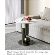 Living room sofa, small coffee table, side cabinet