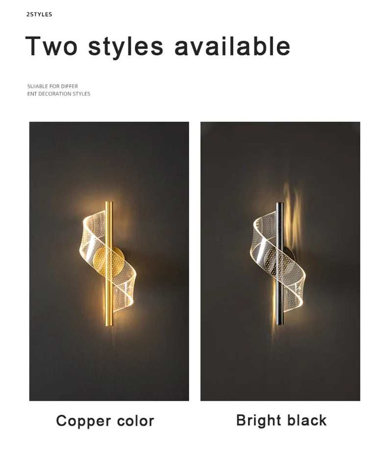 Nordic LED Wall Lamp Indoor Lighting For Bedroom Bedside Parlor