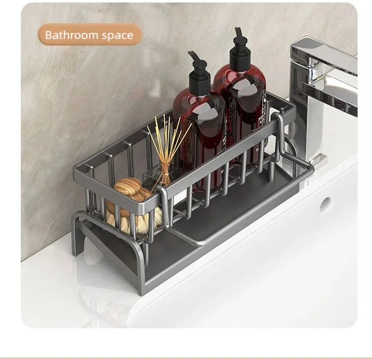 Kitchen Spice Storage Shelf with Drainage Rack
