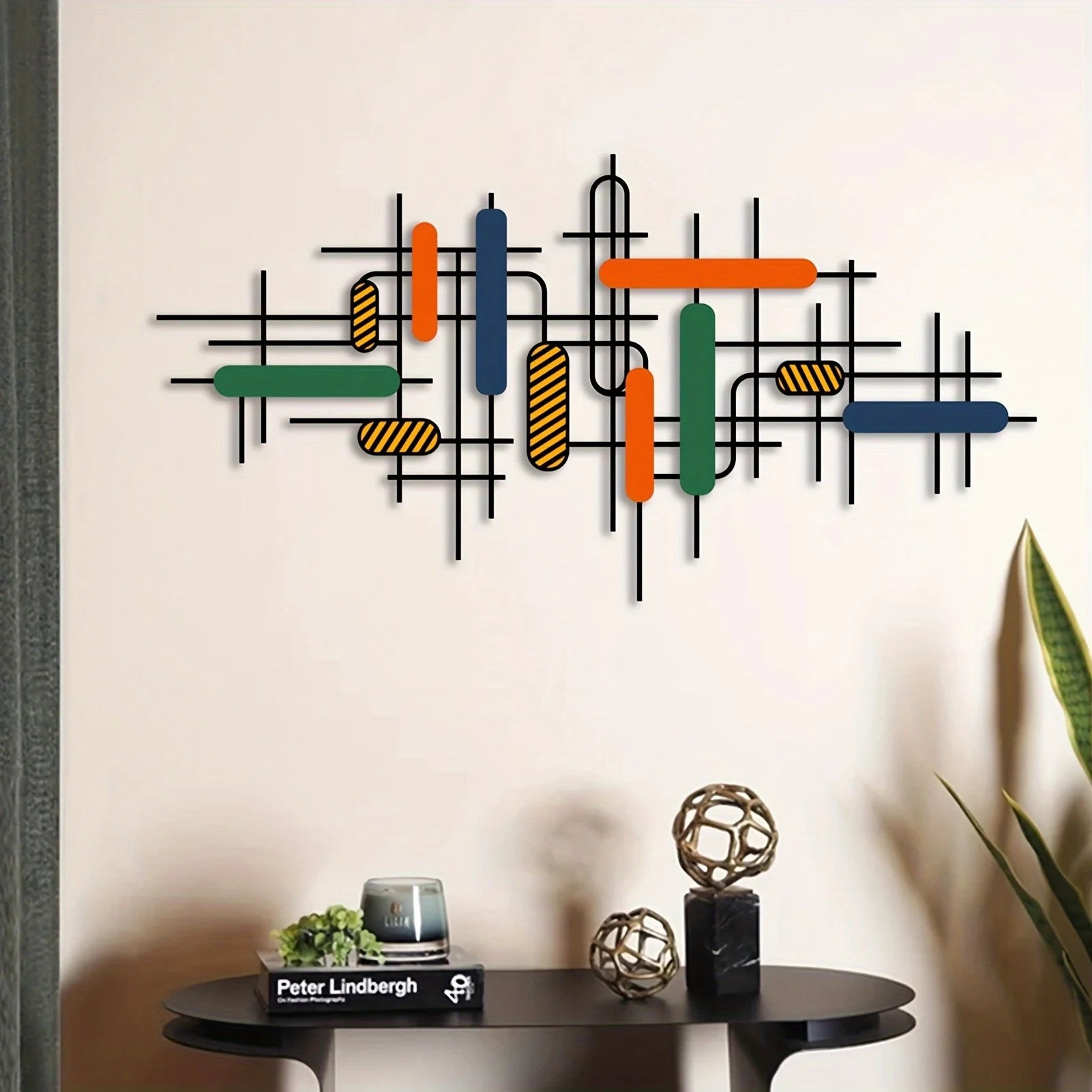 A Modern Luxury Style Colorful Metal Wall Art Piece