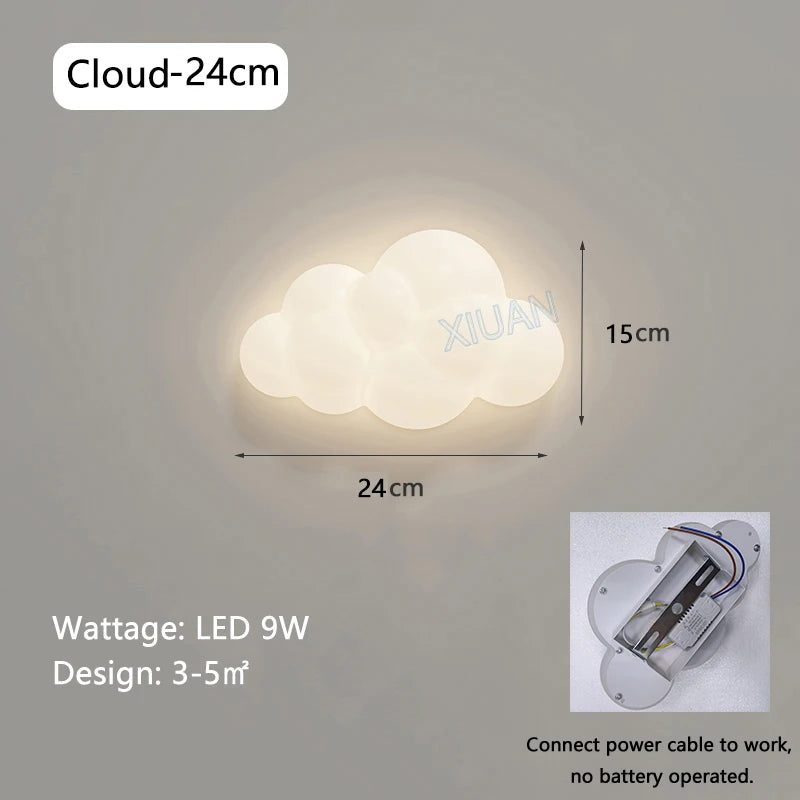 White Cloud Wall Lamps for Children's Room Nursery Room Star Shape