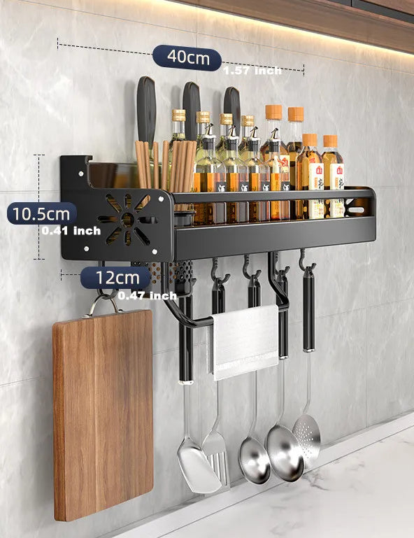 Kitchen Organizer Shelf Wall-mounted Spice Storage