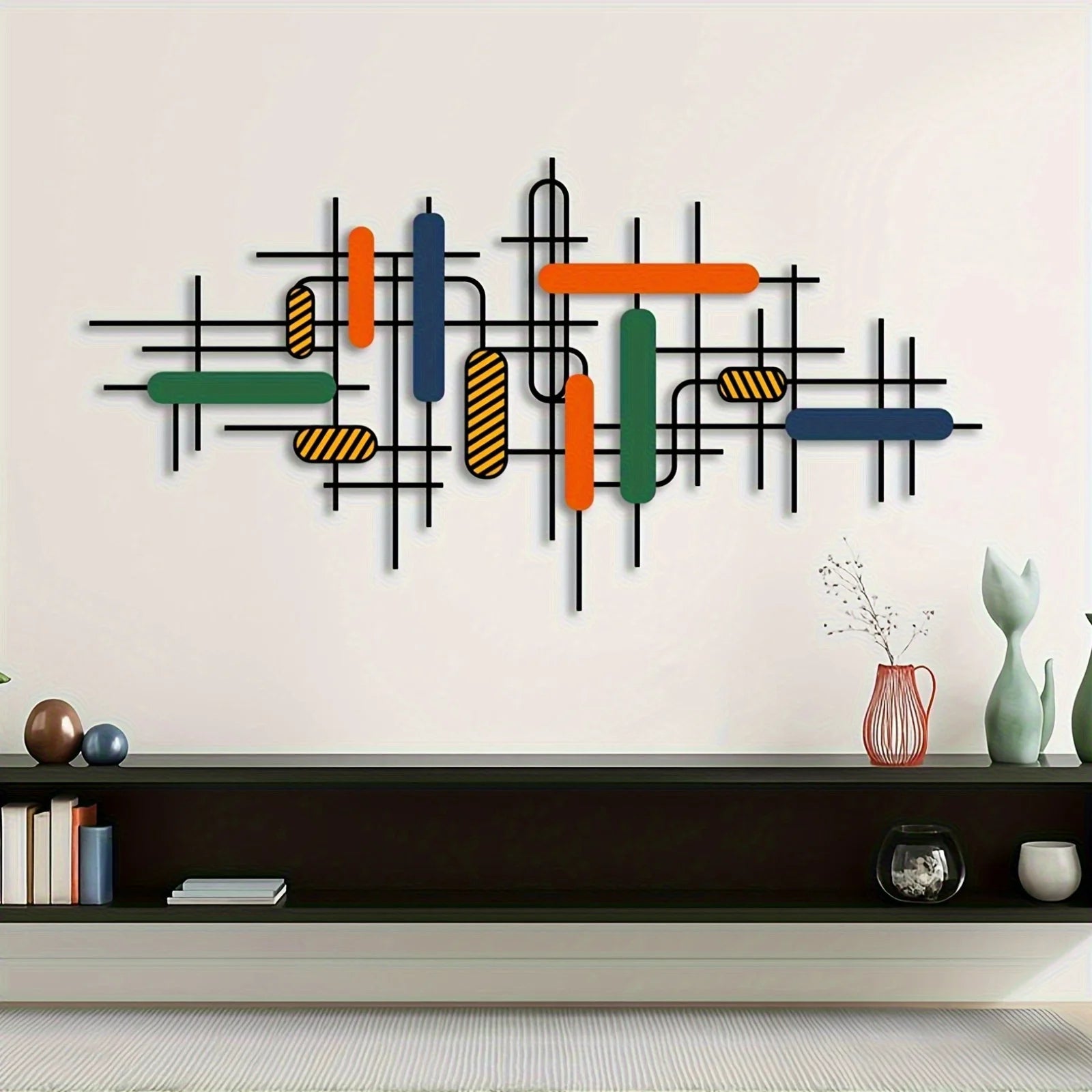 A Modern Luxury Style Colorful Metal Wall Art Piece