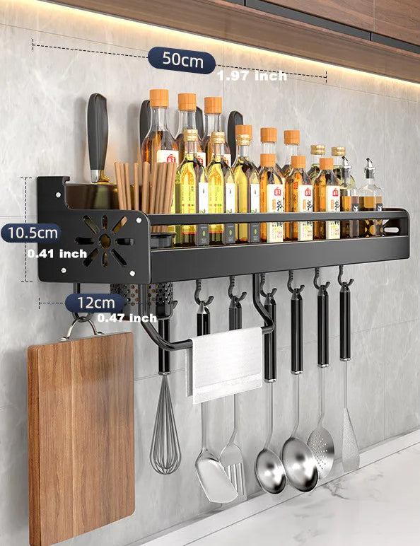 Kitchen Organizer Shelf Wall-mounted Spice Storage