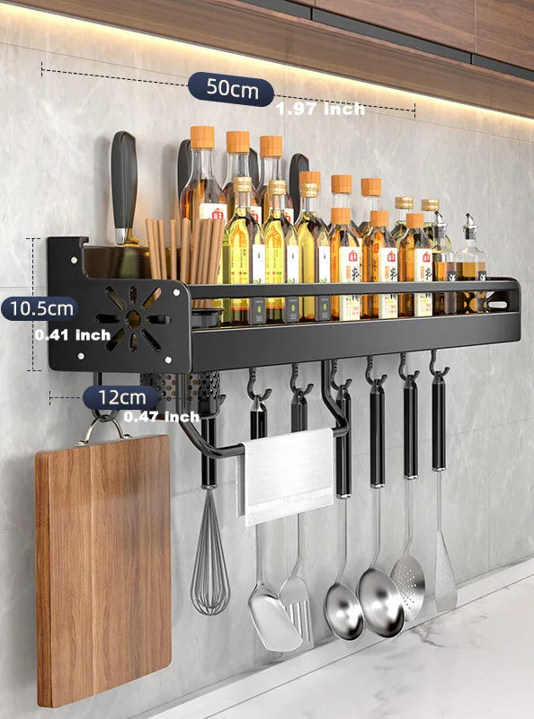 Kitchen Organizer Shelf Wall-mounted Spice Storage