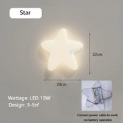 White Cloud Wall Lamps for Children's Room Nursery Room Star Shape
