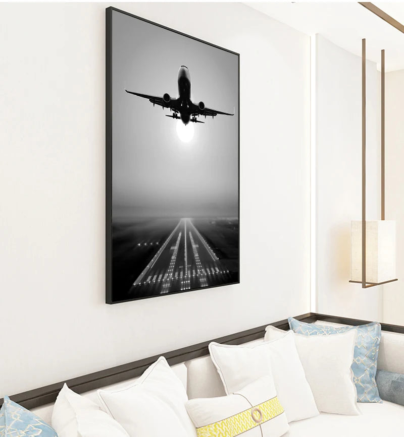 Plane Take Off Paintings Wall Art HD Prints