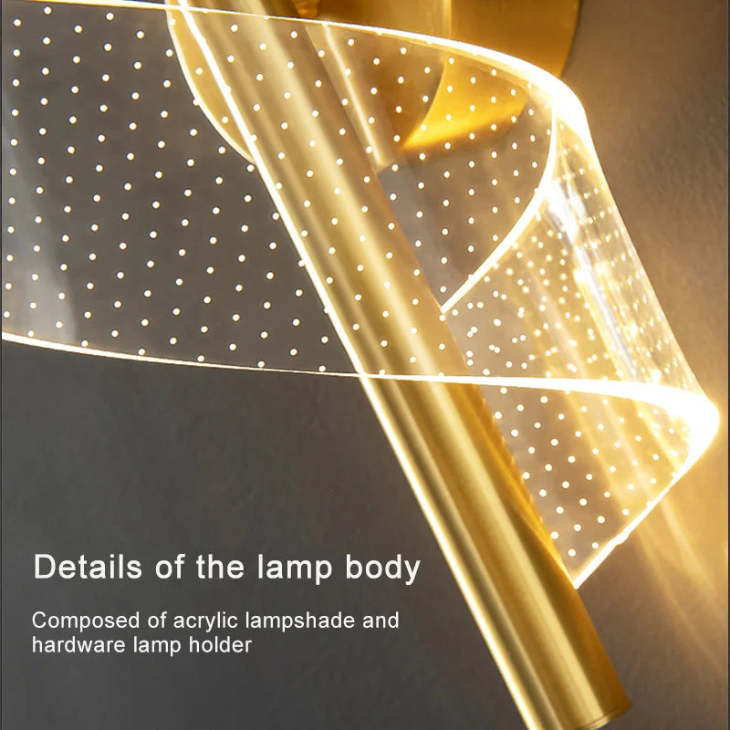 Nordic LED Wall Lamp Indoor Lighting For Bedroom Bedside Parlor