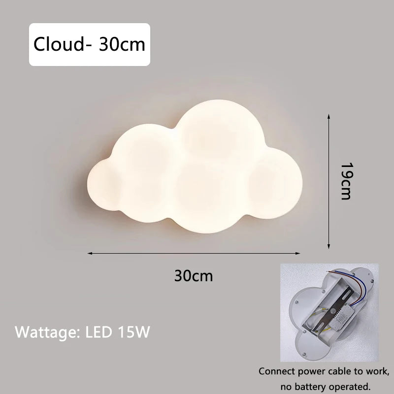 White Cloud Wall Lamps for Children's Room Nursery Room Star Shape